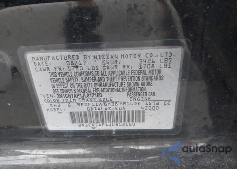 2018 Nissan Versa 1.6 S+ from USA, damaged, VIN 3N1CN7AP1JL812160